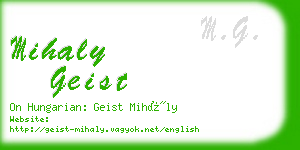 mihaly geist business card
